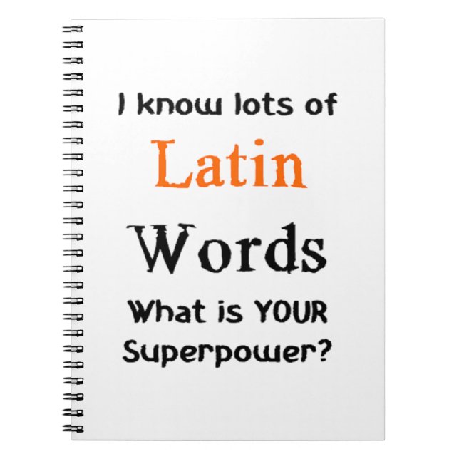 latin words spiral notebook (Front)
