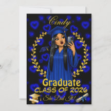 Latina Graduation Invite Class of Blue Gold Evite