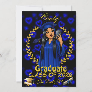 Latina Graduation Invite Class of Blue Gold Evite