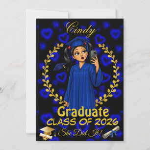 Latina Graduation Invite Class of Blue Gold Evite