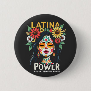 Latina Power Hispanic Heritage Month 6 Cm Round Badge