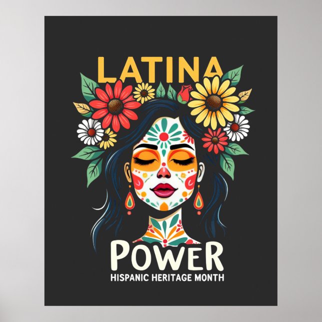 Latina Power Hispanic Heritage Month Poster (Front)