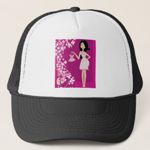 latina pregnant woman trucker hat