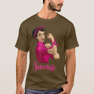 Latina Woman Breast Cancer , Survivor Strong Woman T-Shirt
