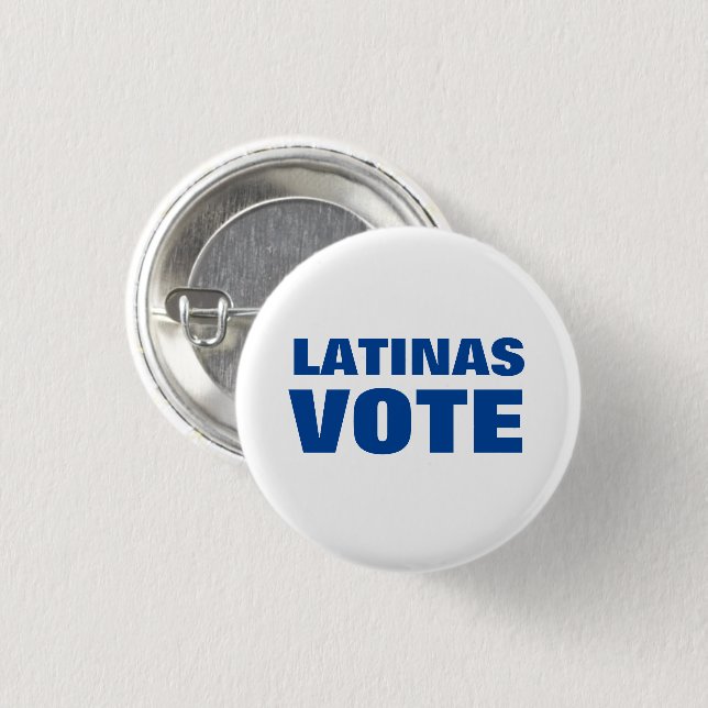 Latinas Vote blue and white voto latino modern 3 Cm Round Badge (Front & Back)