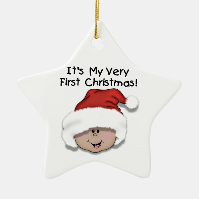 Latino Baby 1st Christmas Keepsake Ornament (Front)