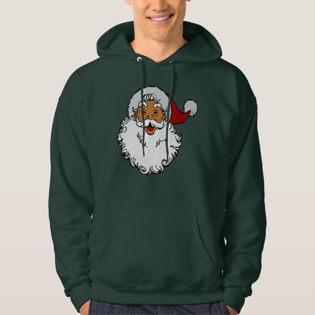 latino biracial santa claus christmas hoodie (Front)