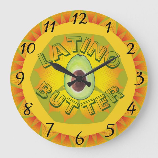 Latino Butter Wall Clock (Front)