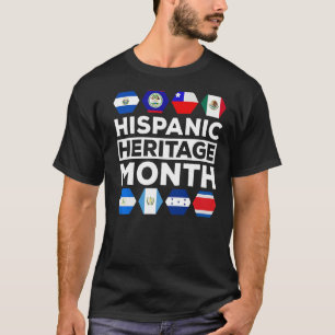 Latino Countries Flag Latino Pride Hispanic Herita T-Shirt