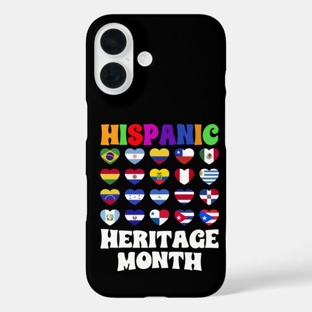 Latino Countries Flags Heart, Happy Celebration  Case-Mate iPhone Case (Back)