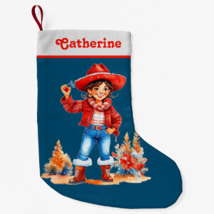 Latino Cowgirl Vaquera Christmas Small Christmas Stocking