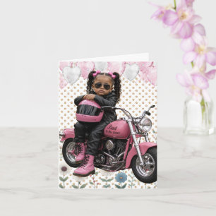 Latino Girl Bad to the Bone Birthday  Card