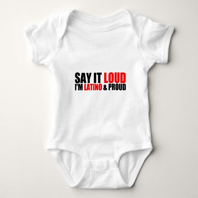 Latino & Proud Baby Bodysuit (Front)