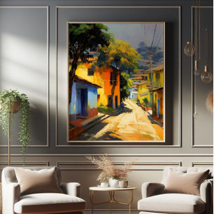 Latino Town Landscape Impressionism Photo Print