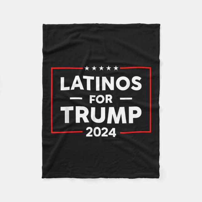 Latinos For Trump 2024  Fleece Blanket (Front)