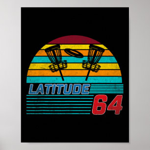 Latitude 64 Disc Golf Retro Vintage Men Women Poster