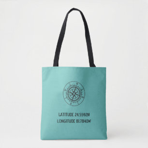 Latitude and Longitude Custom Setting Traveler Tote Bag