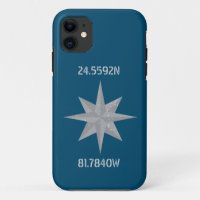 Latitude and Longitude with Nautical Compass Icon