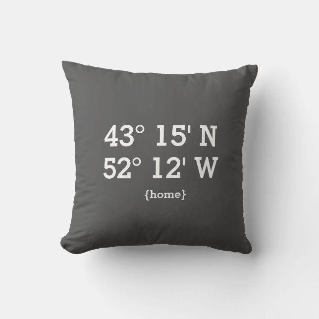 Latitude Longitude New Home Address Wedding Gift Cushion (Front)