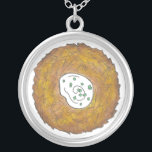 Latke Potato Pancakes Jewish Cuisine Foodie Silver Plated Necklace<br><div class="desc">Design features an original marker illustration of a delicious latke potato pancake topped with sour cream, a staple in Jewish holiday cuisine. Ideal for Hanukkah celebrations! This Chanukah latkes design is also available on other products. Lots of additional foodie designs are also available from this shop! Don't see what you're...</div>