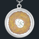 Latke Potato Pancakes Jewish Cuisine Foodie Silver Plated Necklace<br><div class="desc">Design features an original marker illustration of a delicious latke potato pancake topped with sour cream, a staple in Jewish holiday cuisine. Ideal for Hanukkah celebrations! This Chanukah latkes design is also available on other products. Lots of additional foodie designs are also available from this shop! Don't see what you're...</div>