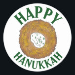 Latkes Happy Hanukkah Chanukah Jewish Holidays Classic Round Sticker<br><div class="desc">Design features an original marker illustration of a delicious latke potato pancake topped with sour cream, a staple in Jewish holiday cuisine. Ideal for Hanukkah celebrations! This Chanukah latkes design is also available on other products. Lots of additional foodie designs are also available from this shop! Don't see what you're...</div>