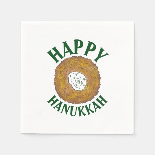 Latkes Happy Hanukkah Chanukah Jewish Holidays Napkin (Front)