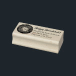 Latkes Happy Hanukkah Chanukah Jewish Holidays Rubber Stamp<br><div class="desc">Design features an original marker illustration of a delicious latke potato pancake topped with sour cream, a staple in Jewish holiday cuisine. Ideal for Hanukkah celebrations! Just personalise with your information. This Chanukah latkes design is also available on other products. Lots of additional foodie designs are also available from this...</div>