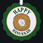 Latkes Happy Hanukkah Chanukah Jewish Holidays Tree Decoration Card<br><div class="desc">Design features an original marker illustration of a delicious latke potato pancake topped with sour cream, a staple in Jewish holiday cuisine. Ideal for Hanukkah celebrations! This Chanukah latkes design is also available on other products. Lots of additional foodie designs are also available from this shop! Don't see what you're...</div>