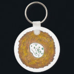 Latkes Potato Pancake Hanukkah Jewish Holiday Food Key Ring<br><div class="desc">Design features an original marker illustration of a delicious latke potato pancake topped with sour cream, a staple in Jewish holiday cuisine. Ideal for Hanukkah celebrations! This Chanukah latkes design is also available on other products. Lots of additional foodie designs are also available from this shop! Don't see what you're...</div>