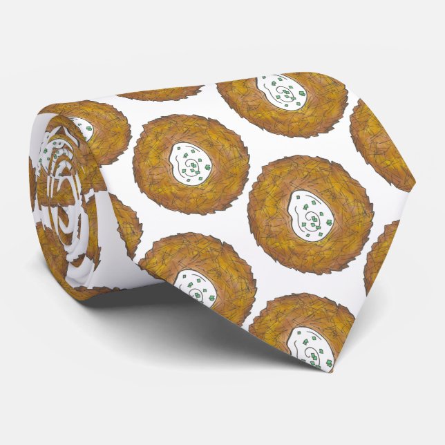 Latkes Potato Pancake Hanukkah Jewish Holiday Food Tie (Rolled)
