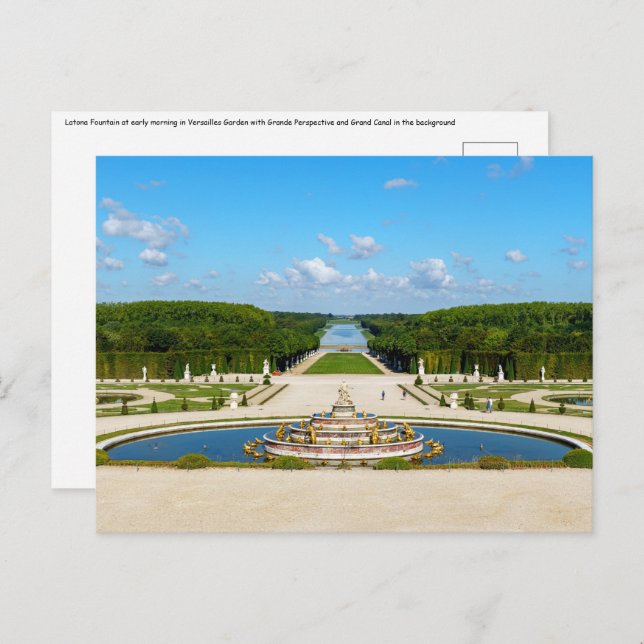 Latona Fountain and Grande Perspective, Versailles Postcard (Front/Back)
