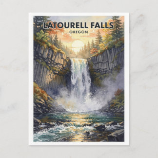 Latourell Falls Oregon Vintage Travel Postcard