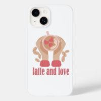 Latte and love cup, hands and coffee quote 