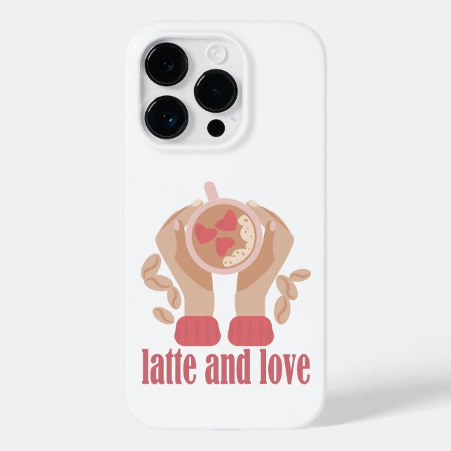 Latte and love cup, hands and coffee quote   Case-Mate iPhone case (Back)