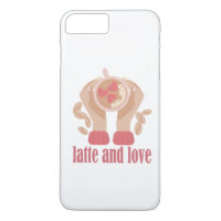 Latte and love cup, hands and coffee quote 