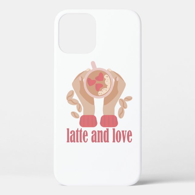 Latte and love cup, hands and coffee quote   Case-Mate iPhone case (Back)