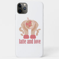 Latte and love cup, hands and coffee quote  