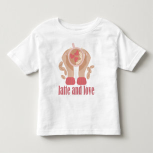 Latte and love cup, hands and coffee quote toddler T-Shirt