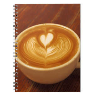 Latte Art Coffee Love Spiral Notebook