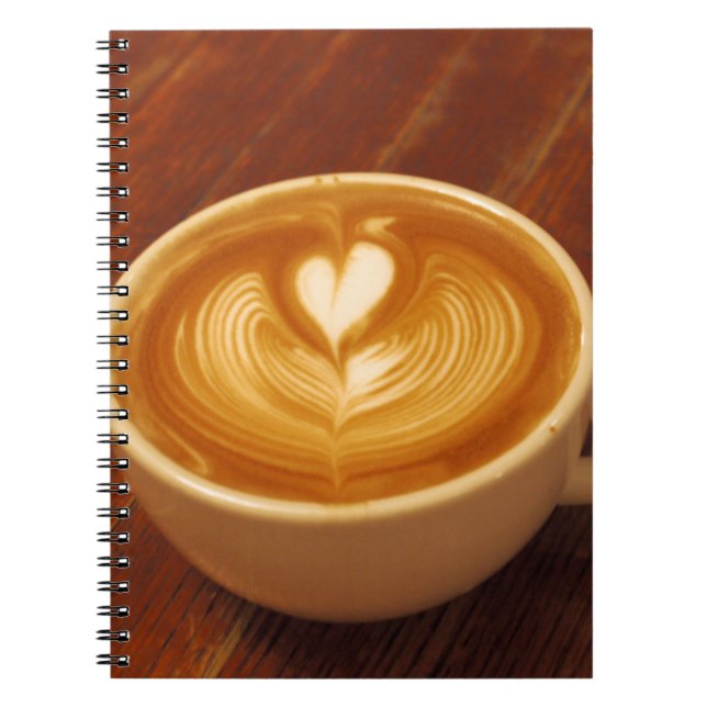 Latte Art Coffee Love Spiral Notebook (Front)