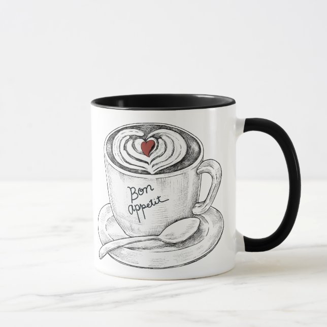  Latte art drink , hand drawn Mug (Right)