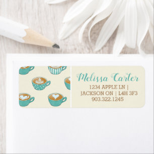 Latte Art in Cute Blue Coffee Mugs