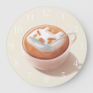 Latte Art Large Clock
