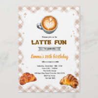 Latte Birthday Brunch party Invitation