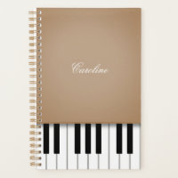 Latte Brown Piano Keyboard Personalised Music