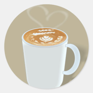 Latte Classic Round Sticker
