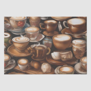 Latte Coffee Cups Decoupage / Tissue Paper