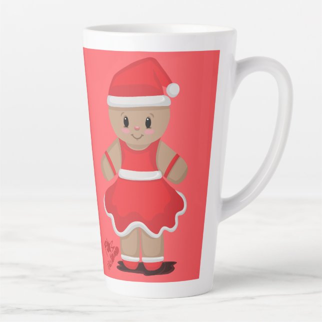 Latte coffee mug with gingerbread man  (Right)