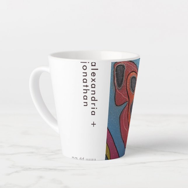 Latte Coffee Slip Custom Photo and Text Latte Mug (Left Angle)